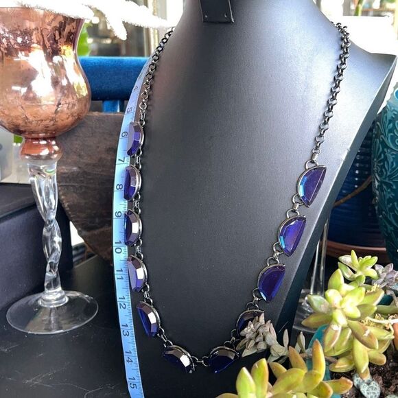 Coldwater Creek Jewelry - Nlue Gun Metal Gray Crescent Gem Long Coldwater Creek Necklace $16 ea or bundle
